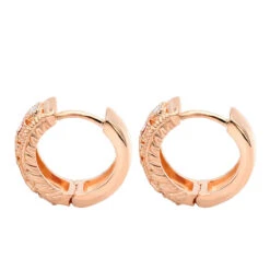 Unique Diamonds And Rubies Earrings Huggies 14K Yellow Gold Small Hoops 1/4 Inch -Borcely Jewelry Sales unique diamonds and rubies earrings huggies 14k gold small hoops 14 inch 001300 backro