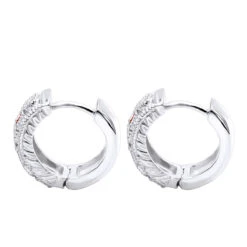 Unique Diamonds And Rubies Earrings Huggies 14K Yellow Gold Small Hoops 1/4 Inch -Borcely Jewelry Sales unique diamonds and rubies earrings huggies 14k gold small hoops 14 inch 001300 backwh