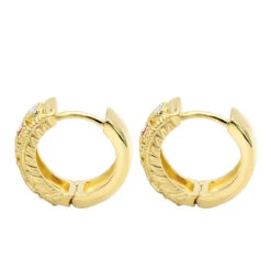 Unique Diamonds And Rubies Earrings Huggies 14K Yellow Gold Small Hoops 1/4 Inch -Borcely Jewelry Sales unique diamonds and rubies earrings huggies 14k gold small hoops 14 inch 001300 backye