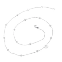 Unique Diamonds By The Yard Necklace 14K Yellow Gold 1.8 Carats Adjustable Length -Borcely Jewelry Sales unique diamonds by the yard necklace in 14k gold 18 carats adjustable length 000997 back white