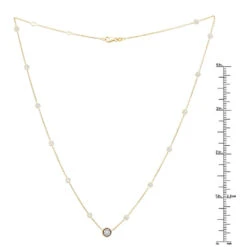 Unique Diamonds By The Yard Necklace 14K Yellow Gold 1.8 Carats Adjustable Length -Borcely Jewelry Sales unique diamonds by the yard necklace in 14k gold 18 carats adjustable length 000997 ruler yellow