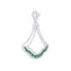 Unique Ladies 1.3 Carat Diamond And Emerald Pendant Necklace 14K White Gold