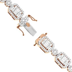 Unique Diamond Necklace For Women 10K Yellow Gold 17 Carats -Borcely Jewelry Sales unique ladies diamond necklace 14k gold 17 carats baguette round diamonds clasp rose