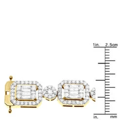 Unique Diamond Necklace For Women 10K Yellow Gold 17 Carats -Borcely Jewelry Sales unique ladies diamond necklace 14k gold 17 carats baguette round diamonds ruler yellow