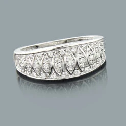 Unique Ladies Diamond Ring 0.33ct 10K White Gold