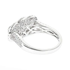 Unique Luxurman Double Halo Cluster Diamond Engagement Ring 1.6ct 14K White Gold -Borcely Jewelry Sales unique luxurman double halo cluster diamond engagement ring 16ct 14k gold backwh