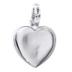 Large Ladies Unique Round Baguette Diamond Heart Shape Pendant 2 Carat 14K Yellow Gold -Borcely Jewelry Sales unique oversized round and baguette diamond heart pendant 2 carat 14k gold 803235 back white