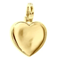 Large Ladies Unique Round Baguette Diamond Heart Shape Pendant 2 Carat 14K Yellow Gold -Borcely Jewelry Sales unique oversized round and baguette diamond heart pendant 2 carat 14k gold 803235 back yellow