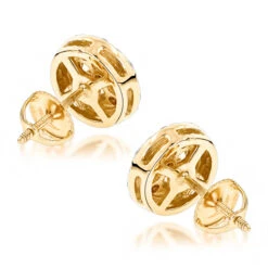 Unisex Round Diamond Stud Earrings Clusters 14K White Gold 1.75ct -Borcely Jewelry Sales unisex round diamond stud earrings clusters in 14k gold 175ct backye