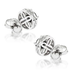 White Pink And Black Diamond Stud Earrings 2.2ct 14K White Gold 9 White Pink And Black Diamond Stud Earrings 2.2ct 14K White Gold -Borcely Jewelry Sales white pink and black diamond stud earrings 22ct 14k gold backwh