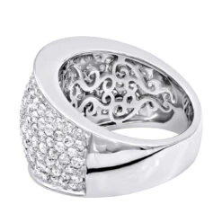 Women's 14K White Gold Pave Diamond Fashion Ring 3.6ct Wedding Band 9 Women's 14K White Gold Pave Diamond Fashion Ring 3.6ct Wedding Band -Borcely Jewelry Sales womens 14k gold pave diamond fashion ring 36ct wedding band backwh