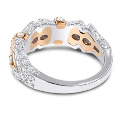 Women's Two Tone 14K White Gold Vintage Diamond Ring 1 Ct -Borcely Jewelry Sales womens 18k two tone gold vintage diamond ring 135ct p 50 backwh