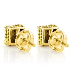 Yellow Diamond Stud Earrings 0.53ct 10K Yellow Gold -Borcely Jewelry Sales yellow diamond stud earrings 053ct 10k gold p 45690 backye