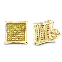 Yellow Diamond Stud Earrings 0.55ct 14K Yellow Gold
