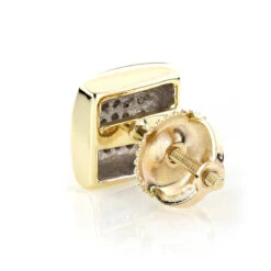 Yellow Gold Plated Sterling Silver Diamond Stud Earrings 0.35ct -Borcely Jewelry Sales yellow gold plated sterling silver diamond stud earrings 035ct 2